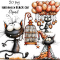Halloween Black Cat Quirky Clipart