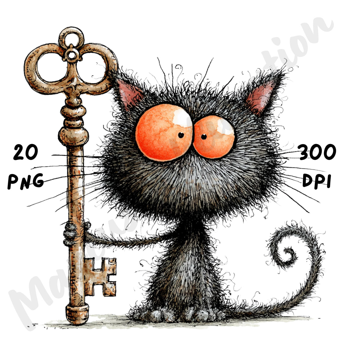 Halloween Black Cat Quirky Clipart