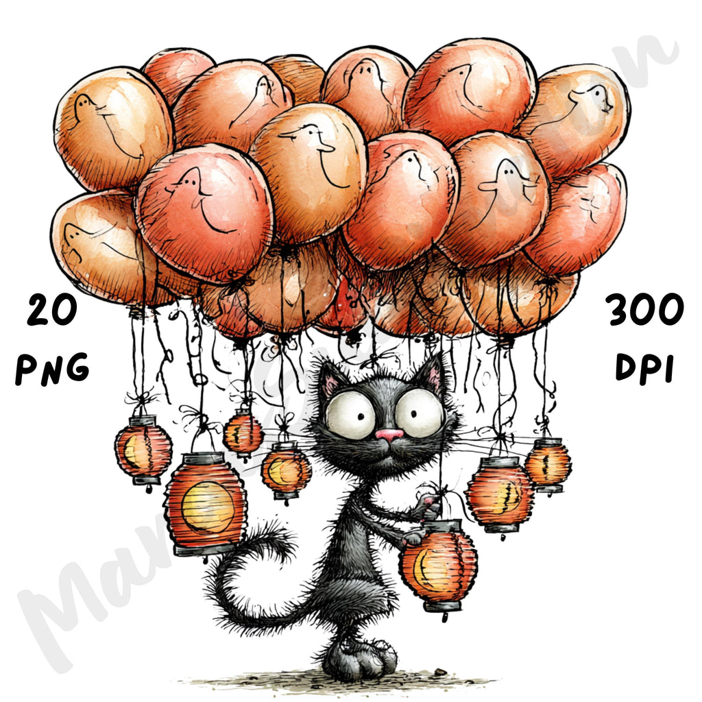 Halloween Black Cat Quirky Clipart