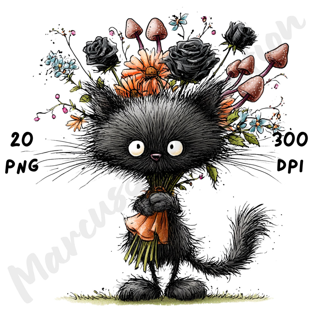 Halloween Black Cat Quirky Clipart