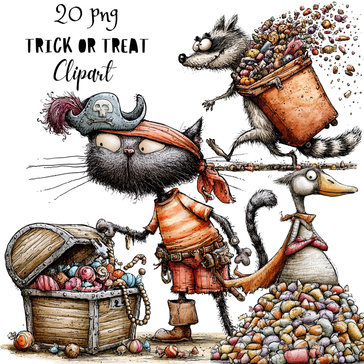 Trick or Treat Quirky Clipart Bundle