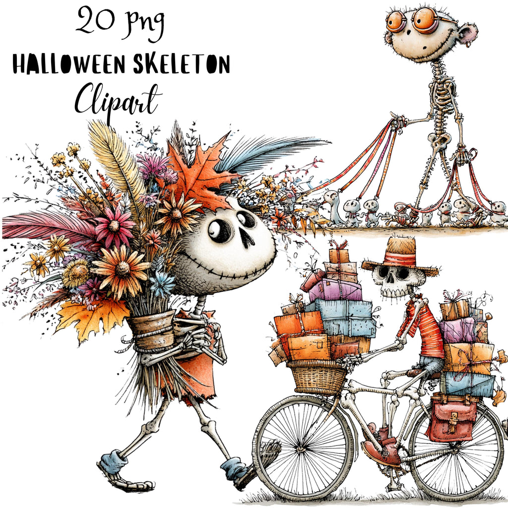 Halloween Skeleton Quirky Clipart