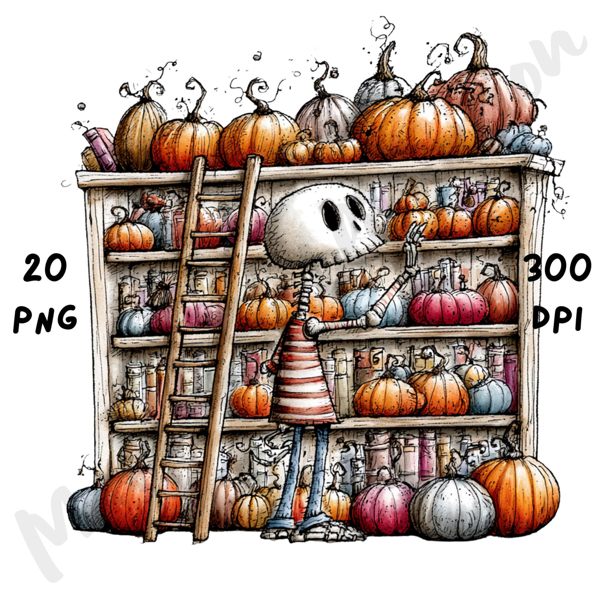 Halloween Skeleton Quirky Clipart