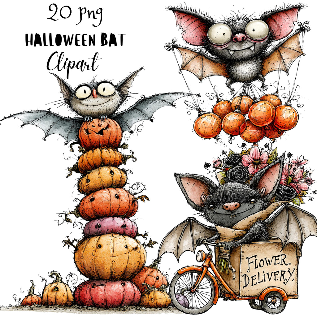 Halloween Bat Quirky Clipart