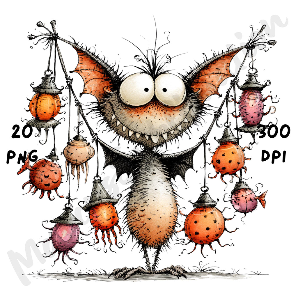 Halloween Bat Quirky Clipart