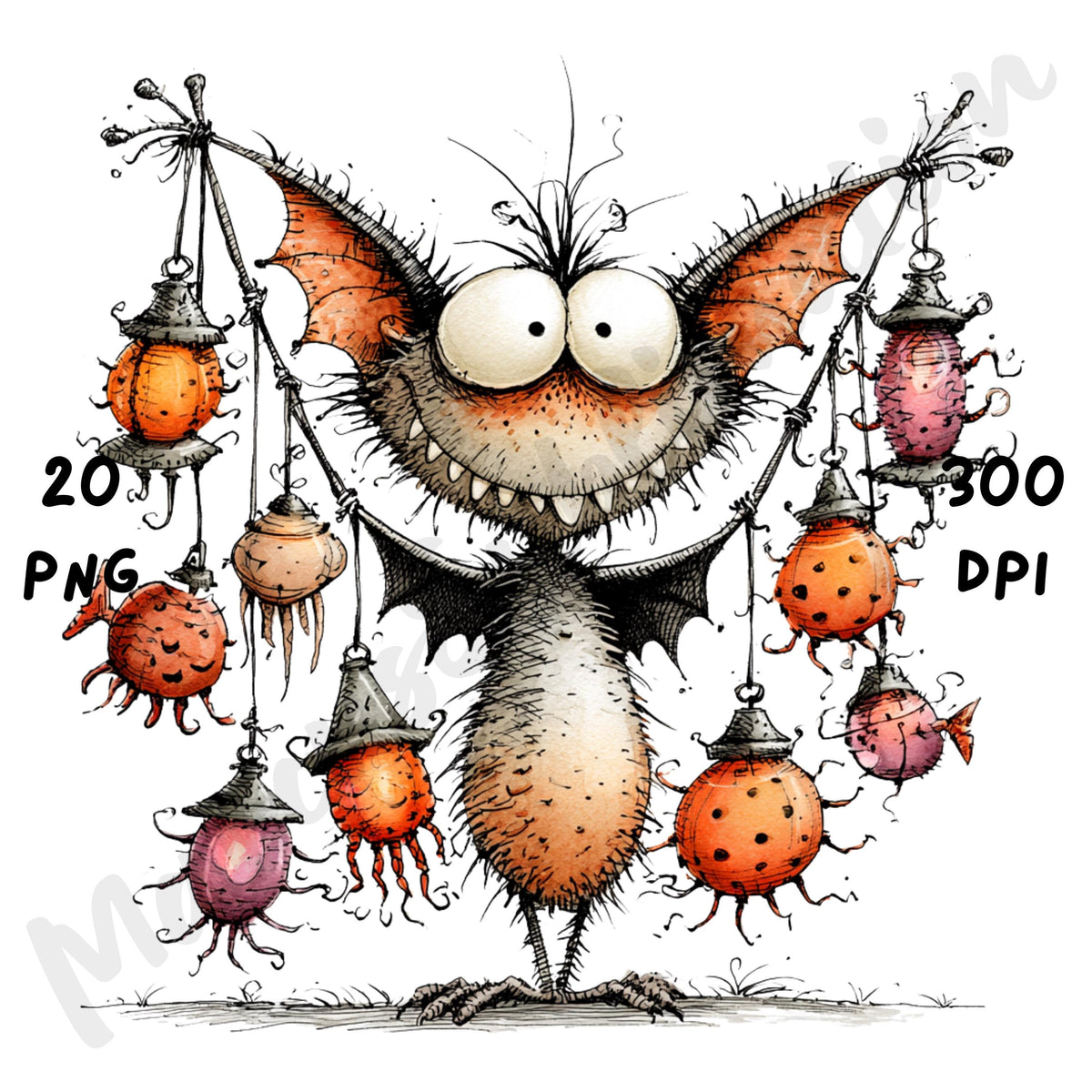 Halloween Bat Quirky Clipart