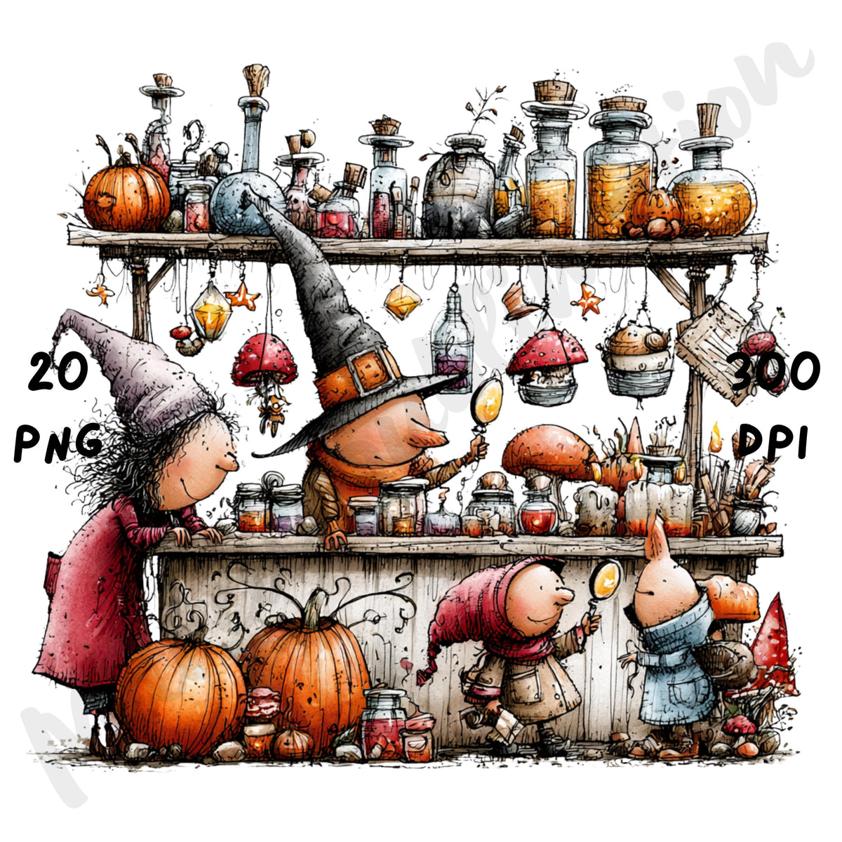Halloween Scenes Quirky Clipart