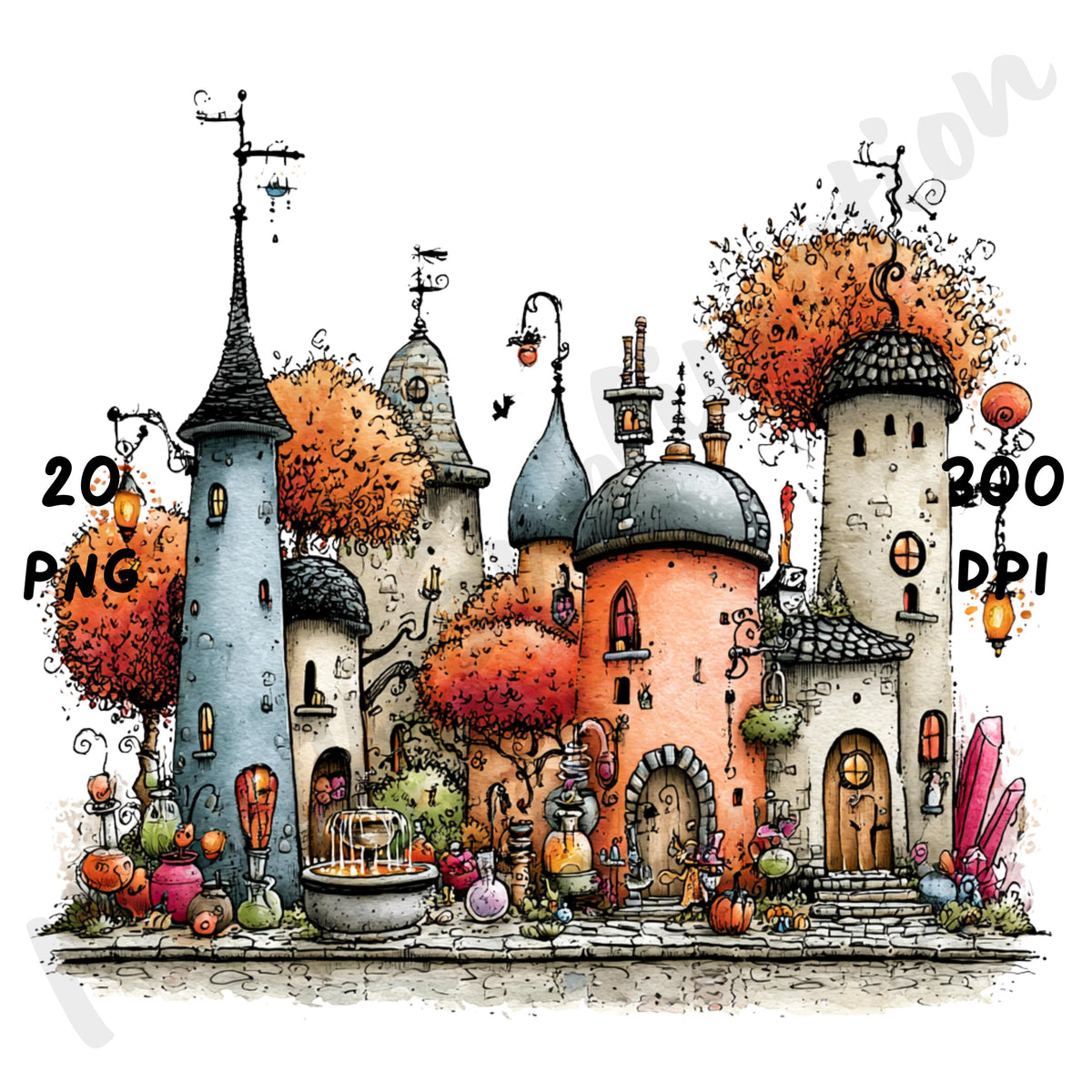 Halloween Scenes Quirky Clipart