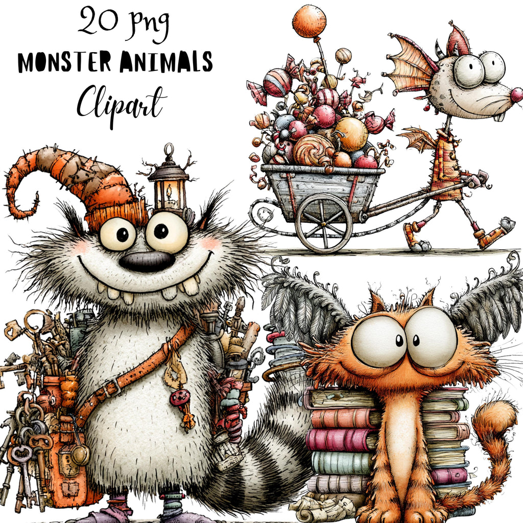 Monster Animals Quirky Clipart