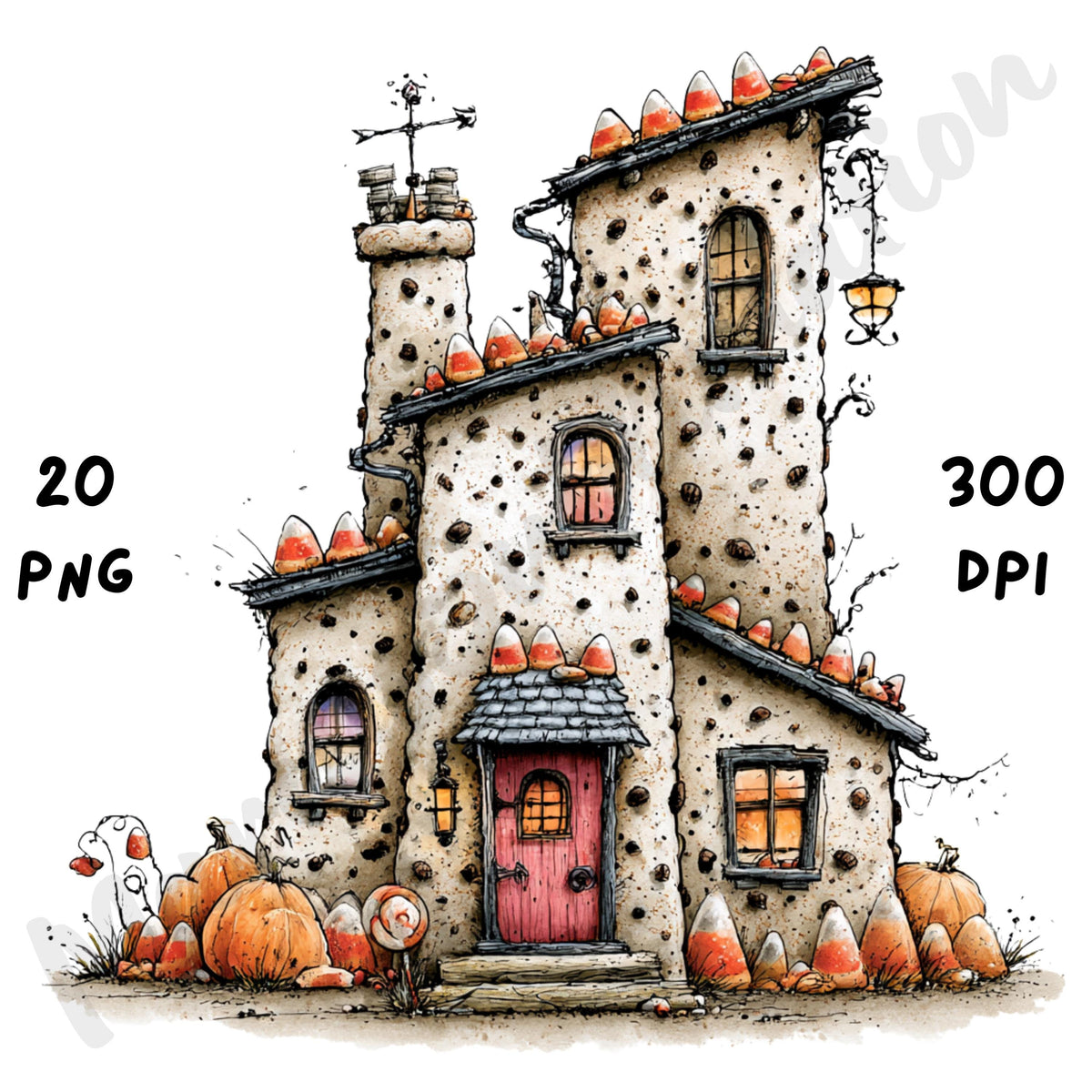 Halloween House Quirky Clipart