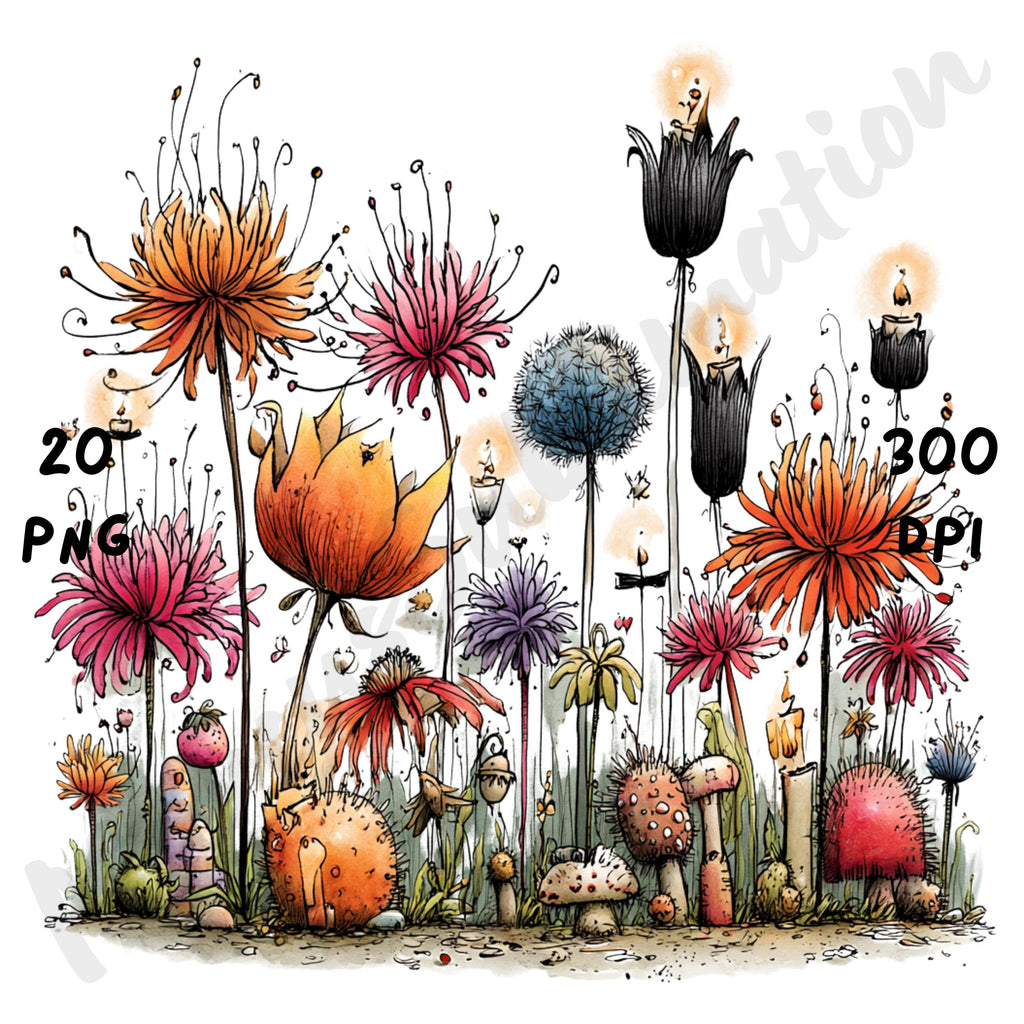 Halloween Garden Quirky Clipart