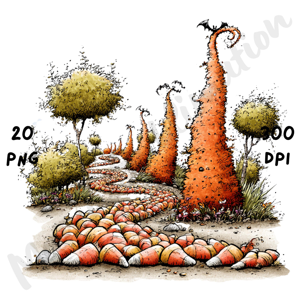 Halloween Garden Quirky Clipart