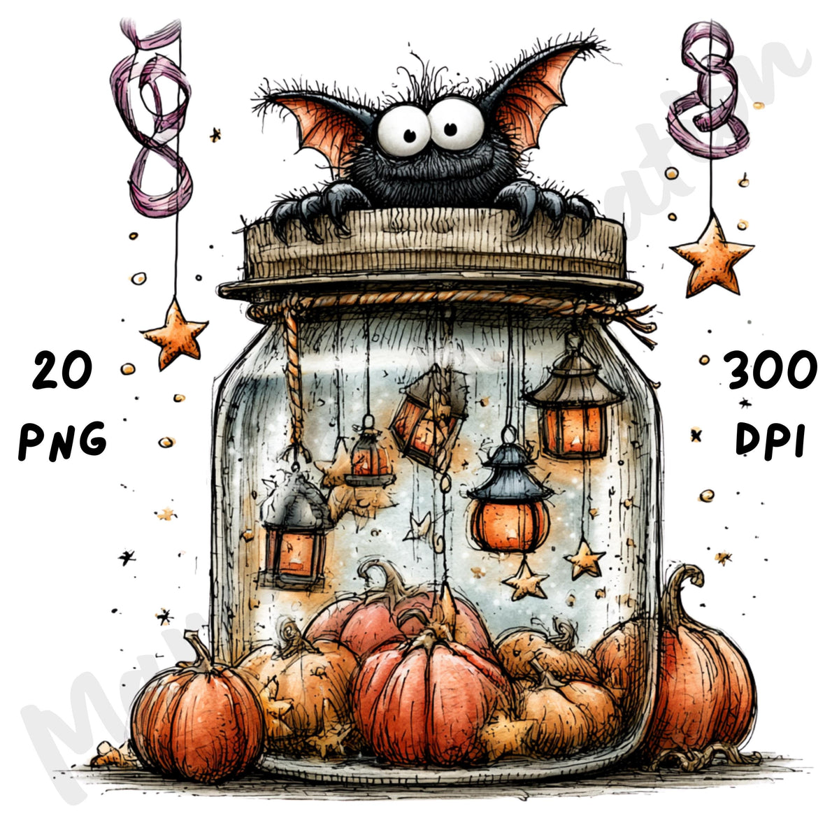 Halloween Jar Quirky Clipart
