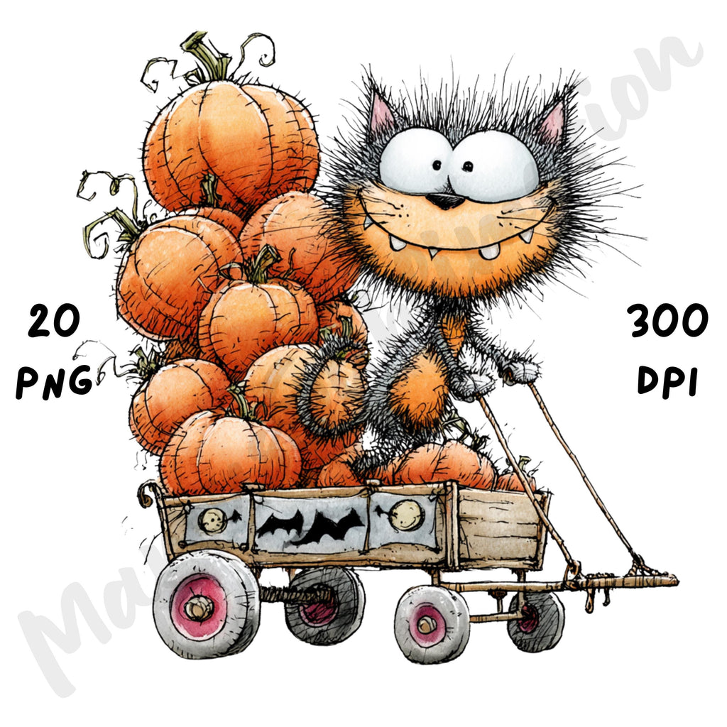 Halloween Cat Quirky Clipart