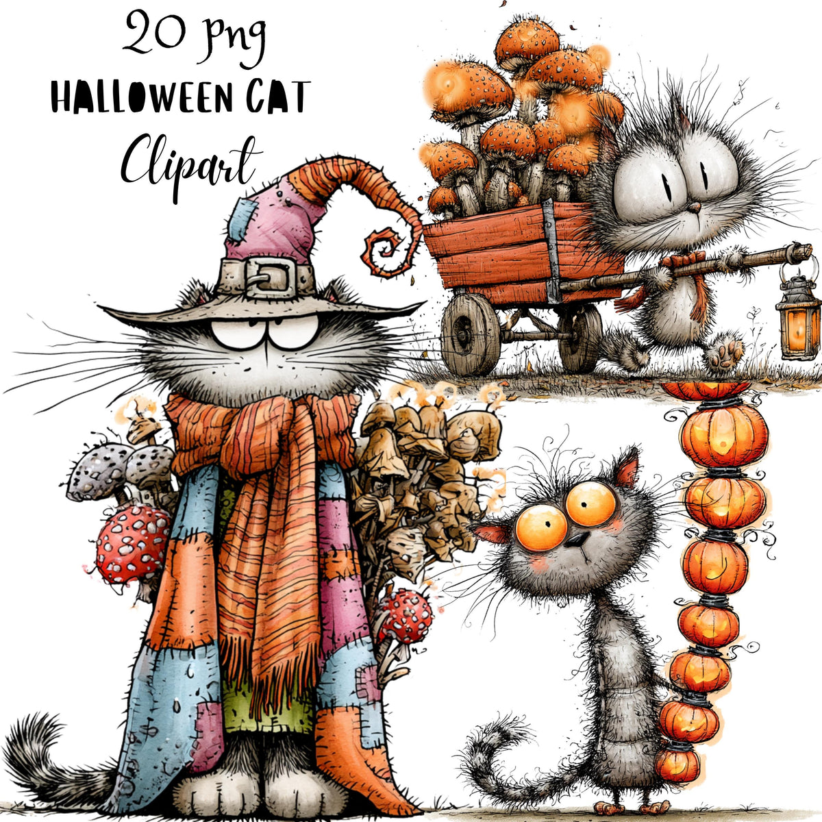 Halloween Cat Quirky Clipart