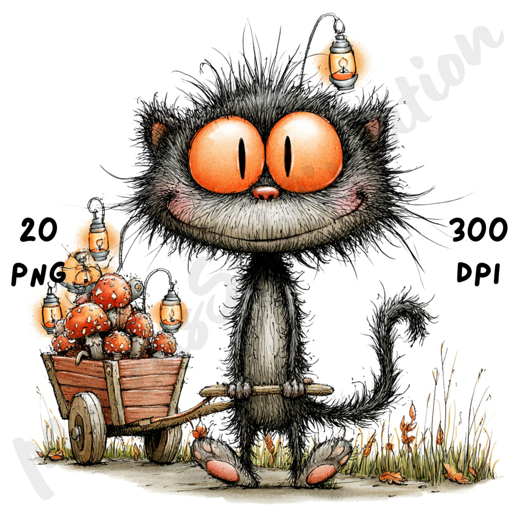 Halloween Cat Quirky Clipart