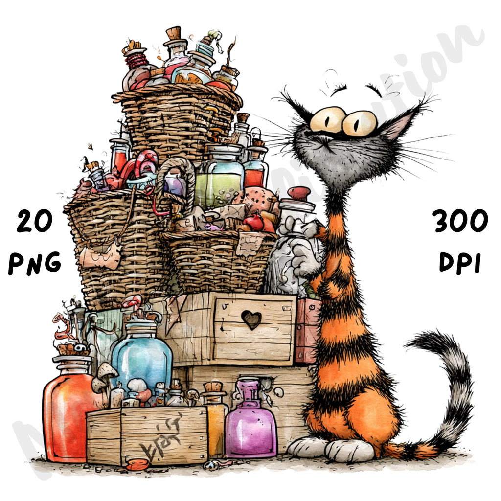 Halloween Cat Quirky Clipart