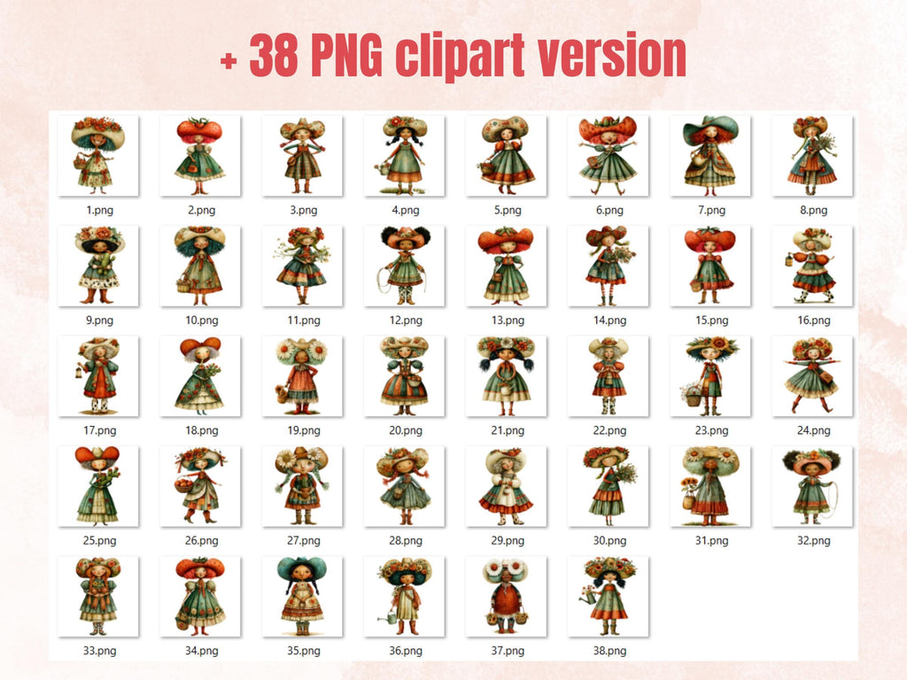Whimsy Cowgirls Fussy Cuts, Printable Cut Outs, Western Girl Ephemera, Junk Journal Scrapbook Pack, Country Paper Craft