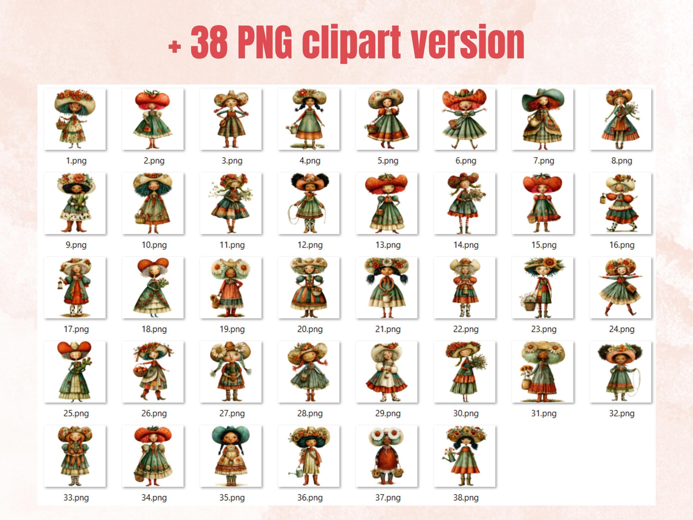 Whimsy Cowgirls Fussy Cuts, Printable Cut Outs, Western Girl Ephemera, Junk Journal Scrapbook Pack, Country Paper Craft