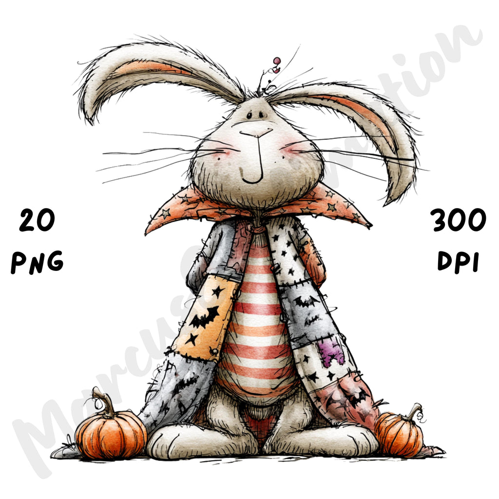 Halloween Bunny Quirky Clipart