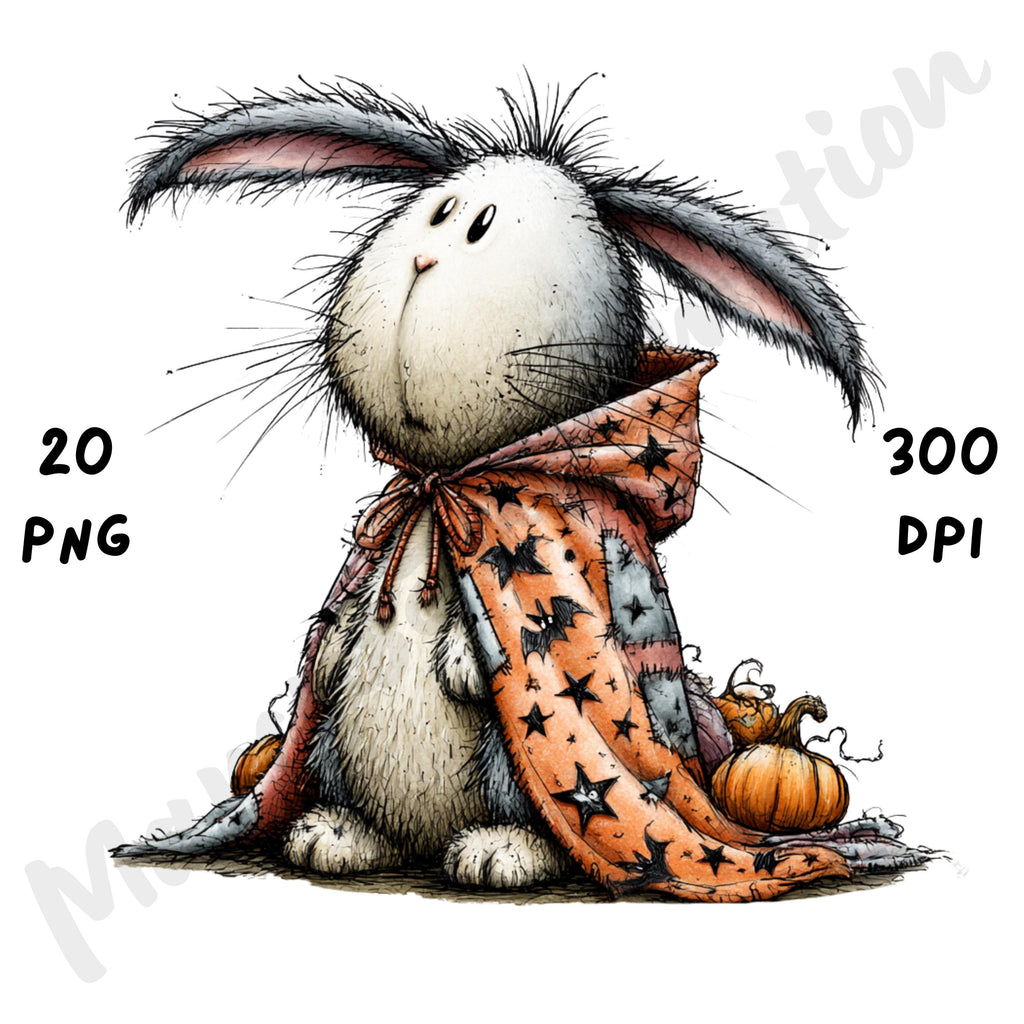 Halloween Bunny Quirky Clipart