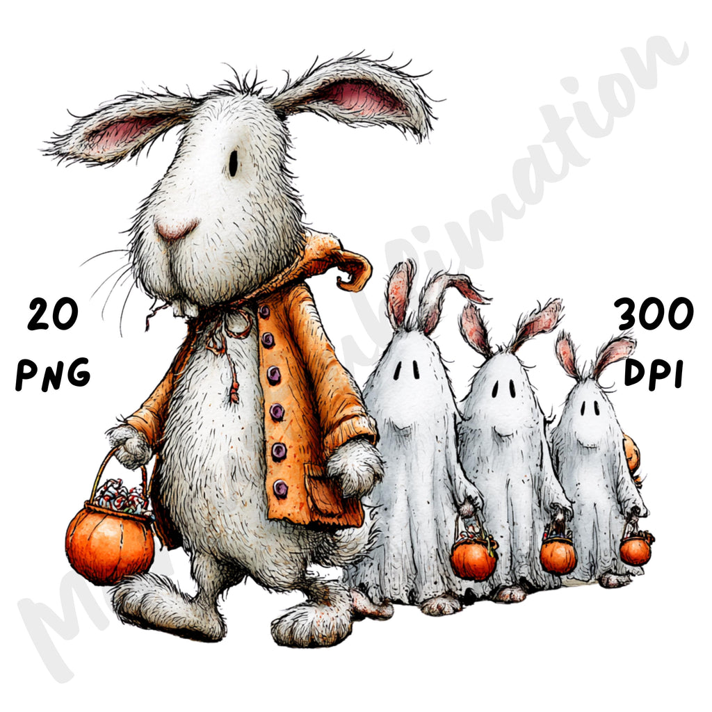 Halloween Bunny Quirky Clipart