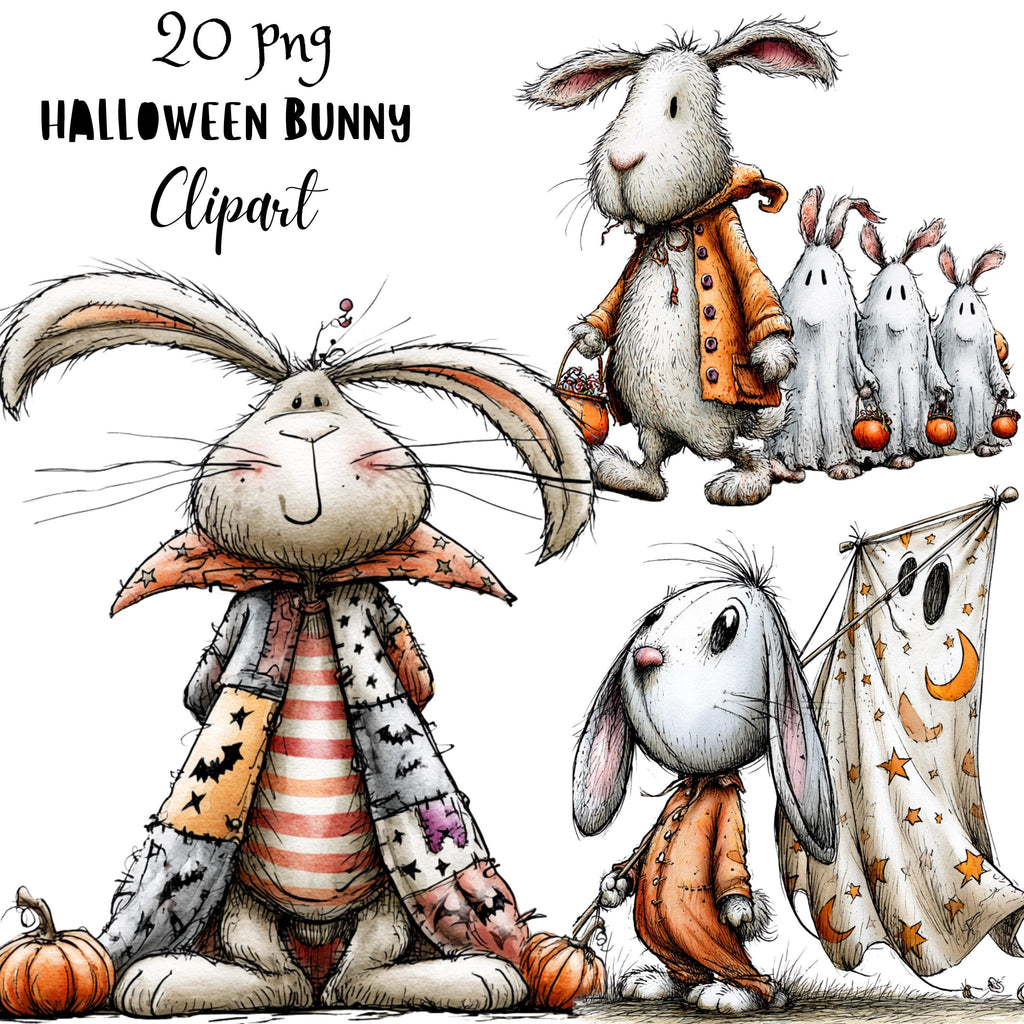Halloween Bunny Quirky Clipart