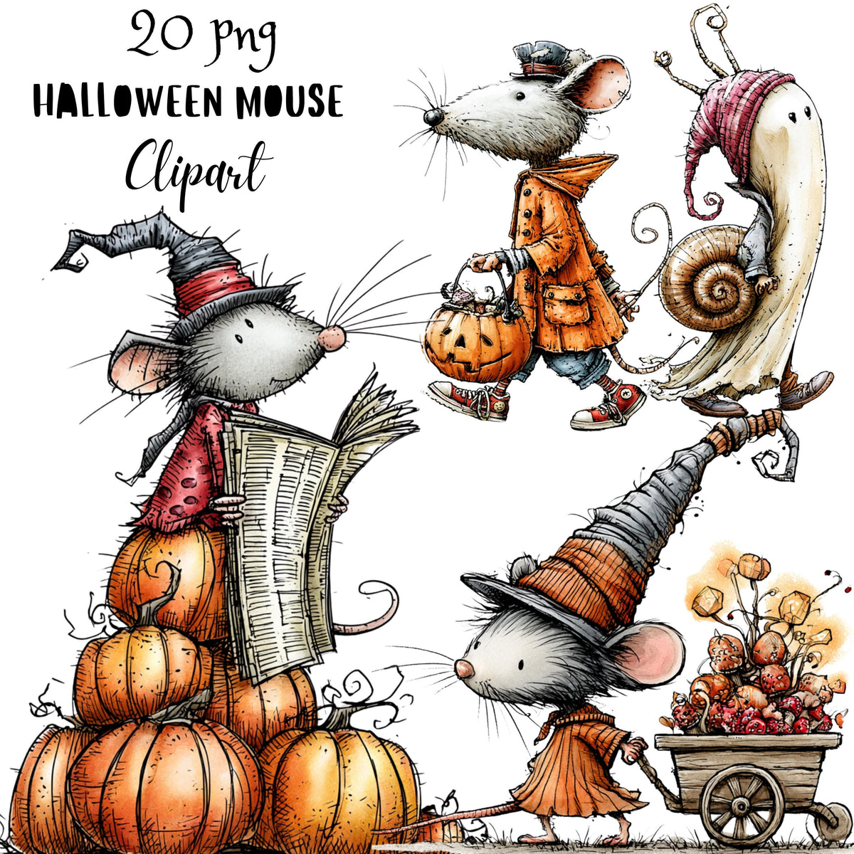 Halloween Mouse Quirky Clipart