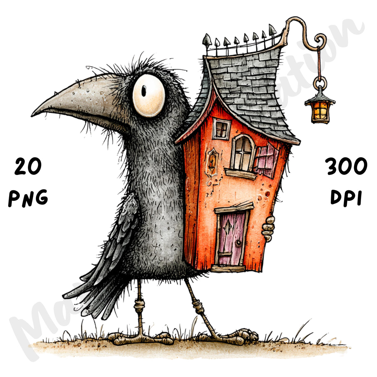 Halloween Birds Quirky Clipart