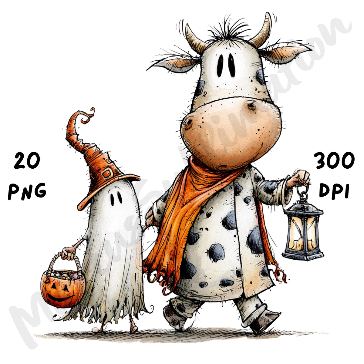 Halloween Cow Quirky Clipart
