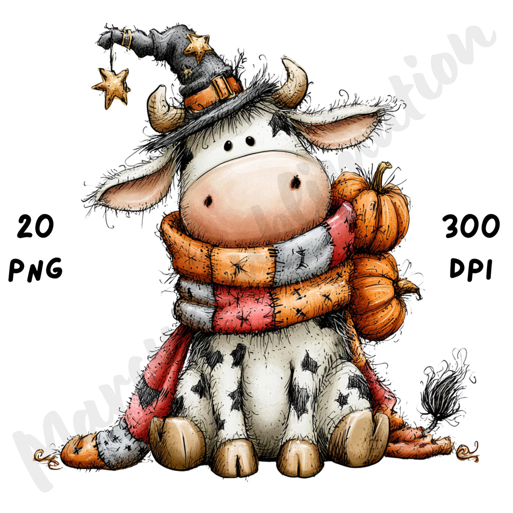 Halloween Cow Quirky Clipart