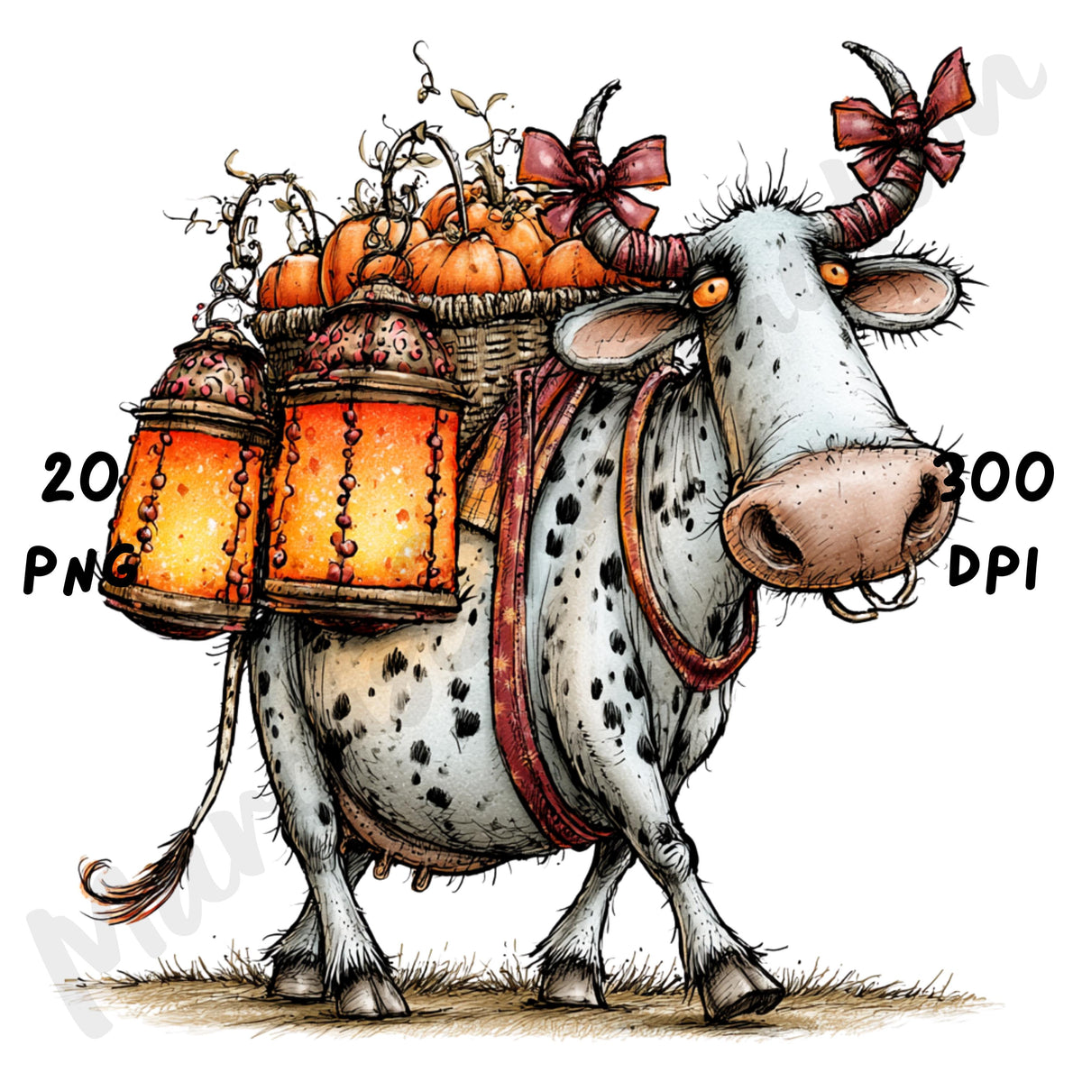 Halloween Cow Quirky Clipart