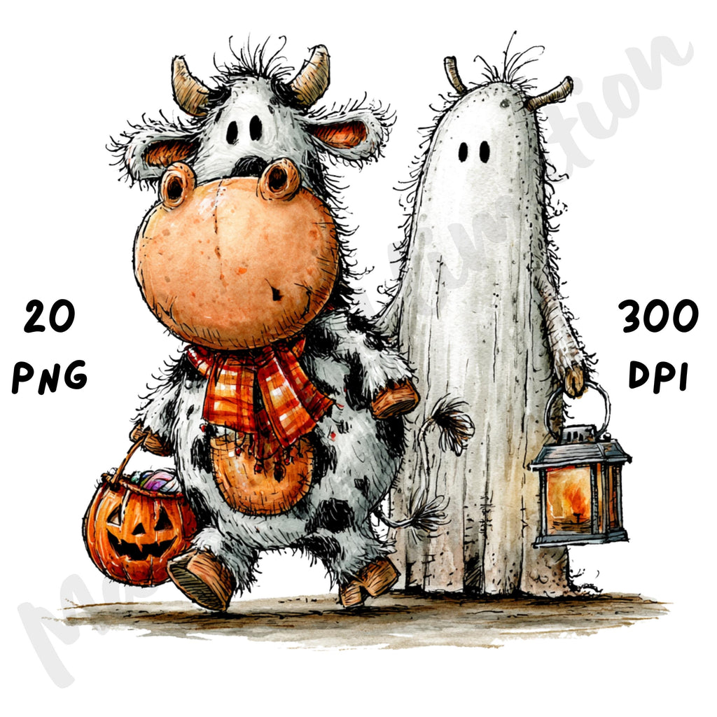 Halloween Cow Quirky Clipart