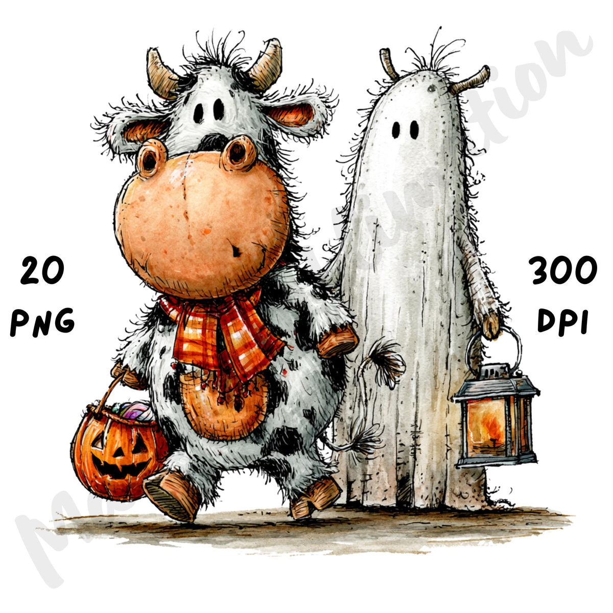 Halloween Cow Quirky Clipart