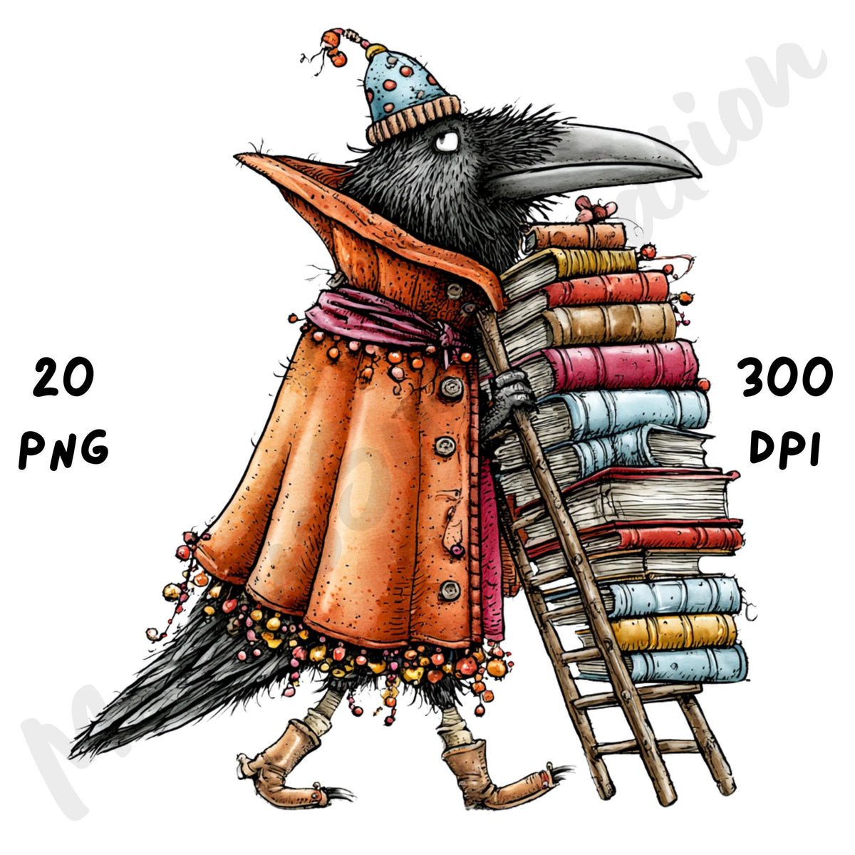 Halloween Raven Quirky Clipart