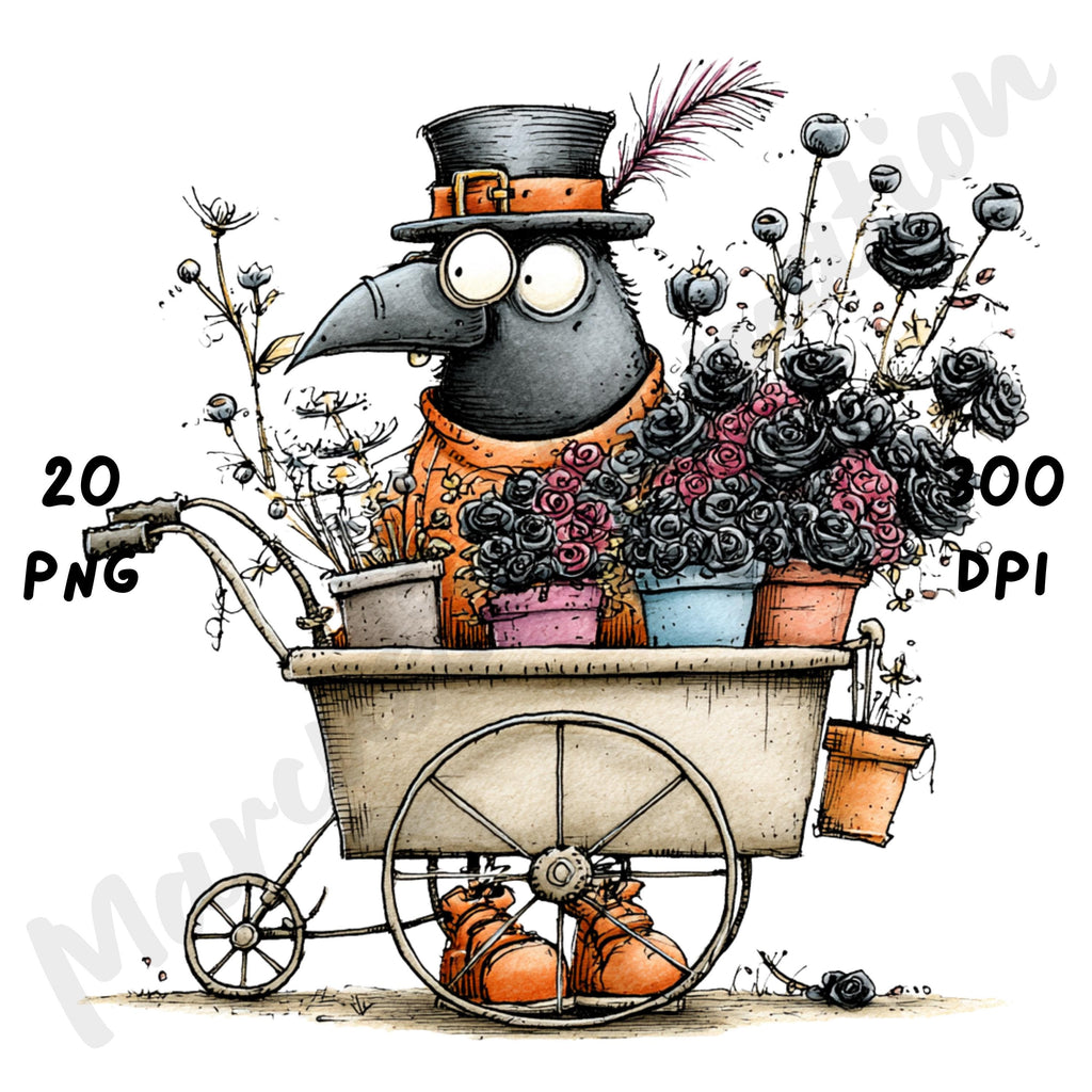 Halloween Raven Quirky Clipart