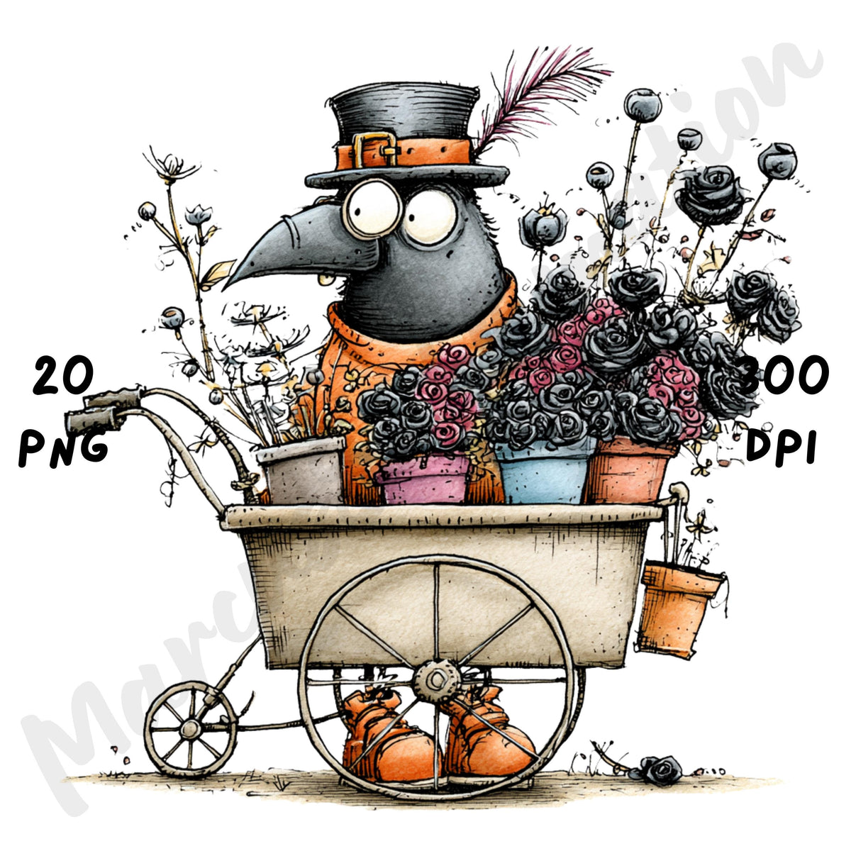 Halloween Raven Quirky Clipart