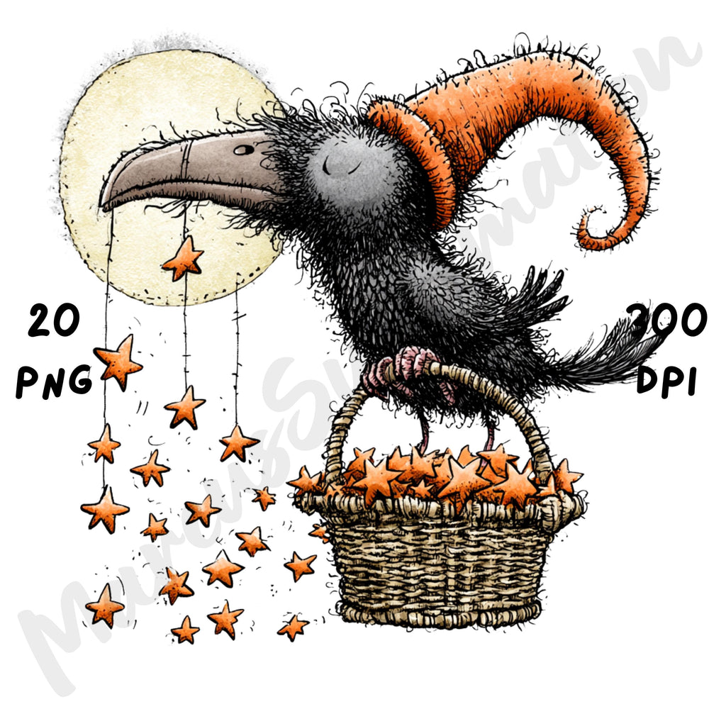 Halloween Raven Quirky Clipart