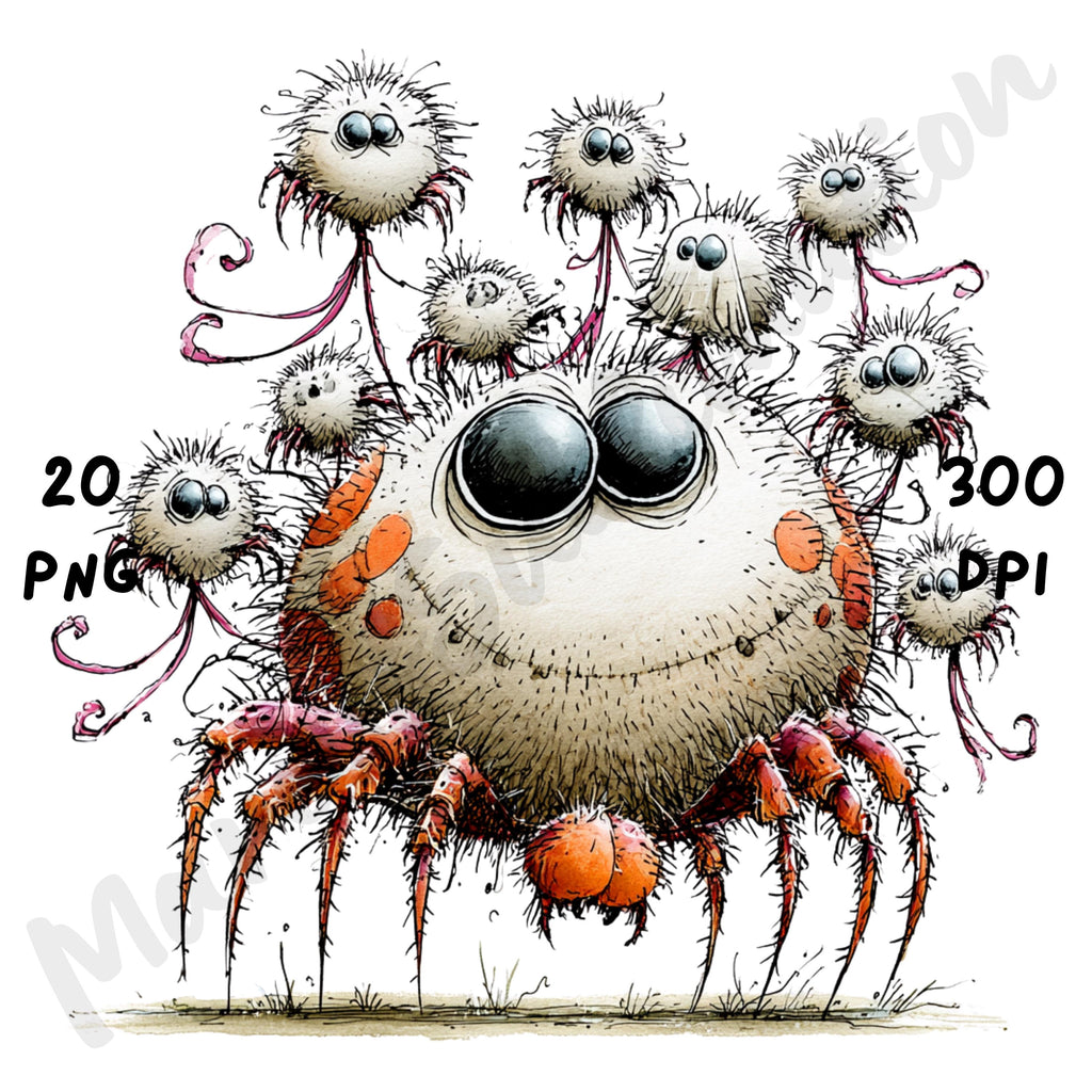 Halloween Spiders Quirky Clipart