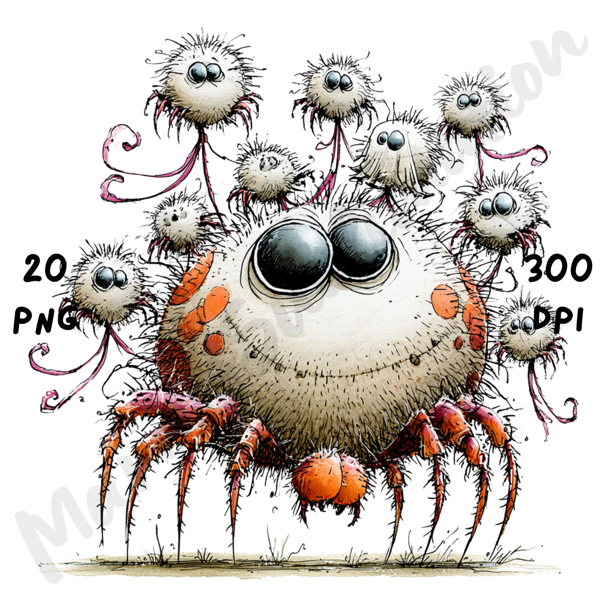 Halloween Spiders Quirky Clipart