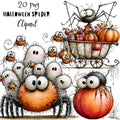 Halloween Spiders Quirky Clipart