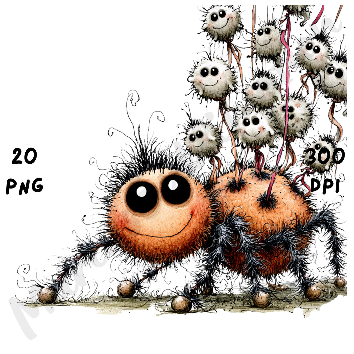 Halloween Spiders Quirky Clipart
