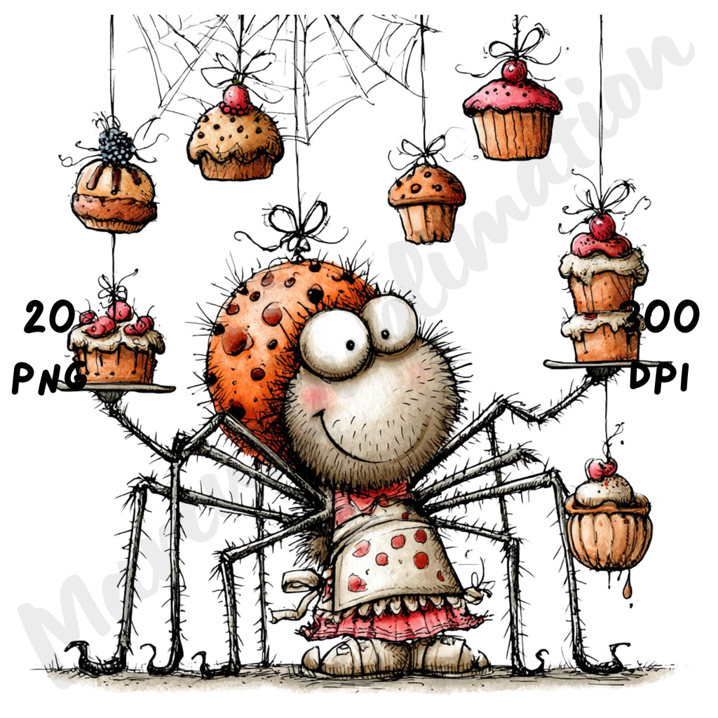 Halloween Spiders Quirky Clipart