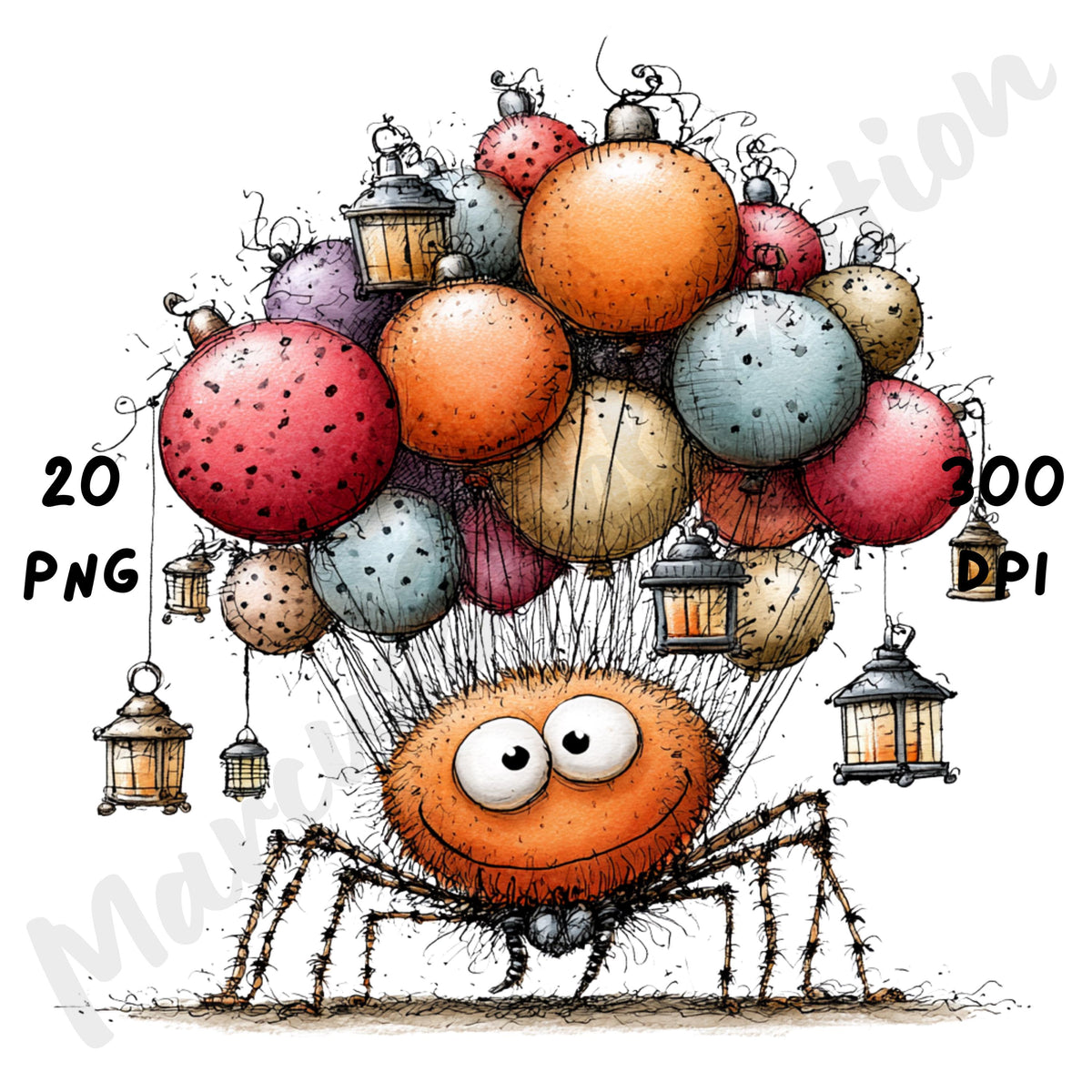 Halloween Spiders Quirky Clipart