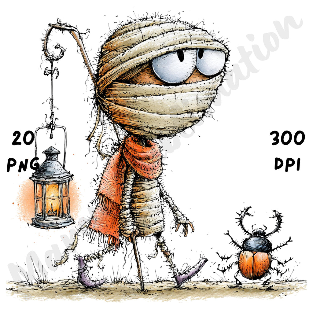Halloween Mummy Quirky Clipart