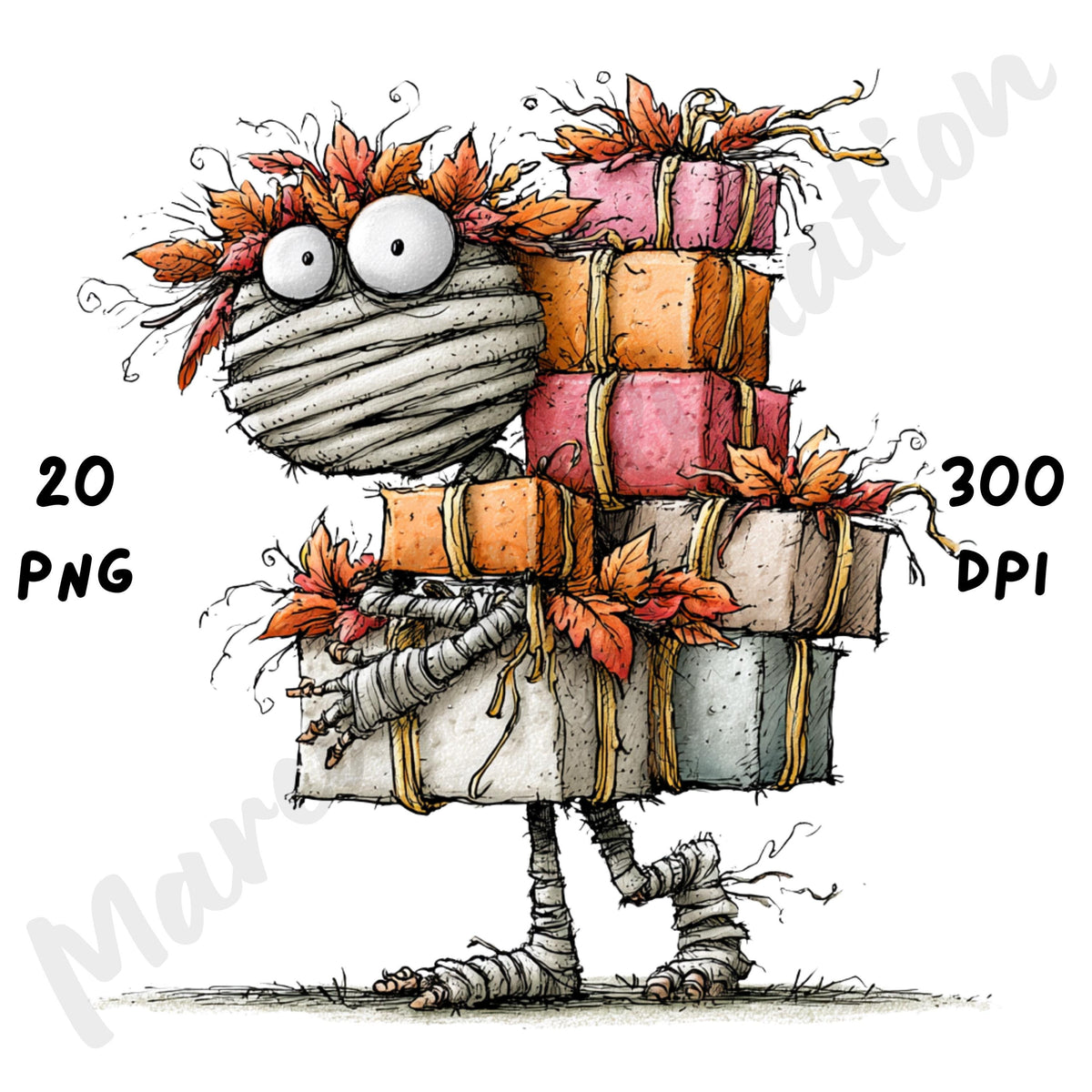 Halloween Mummy Quirky Clipart