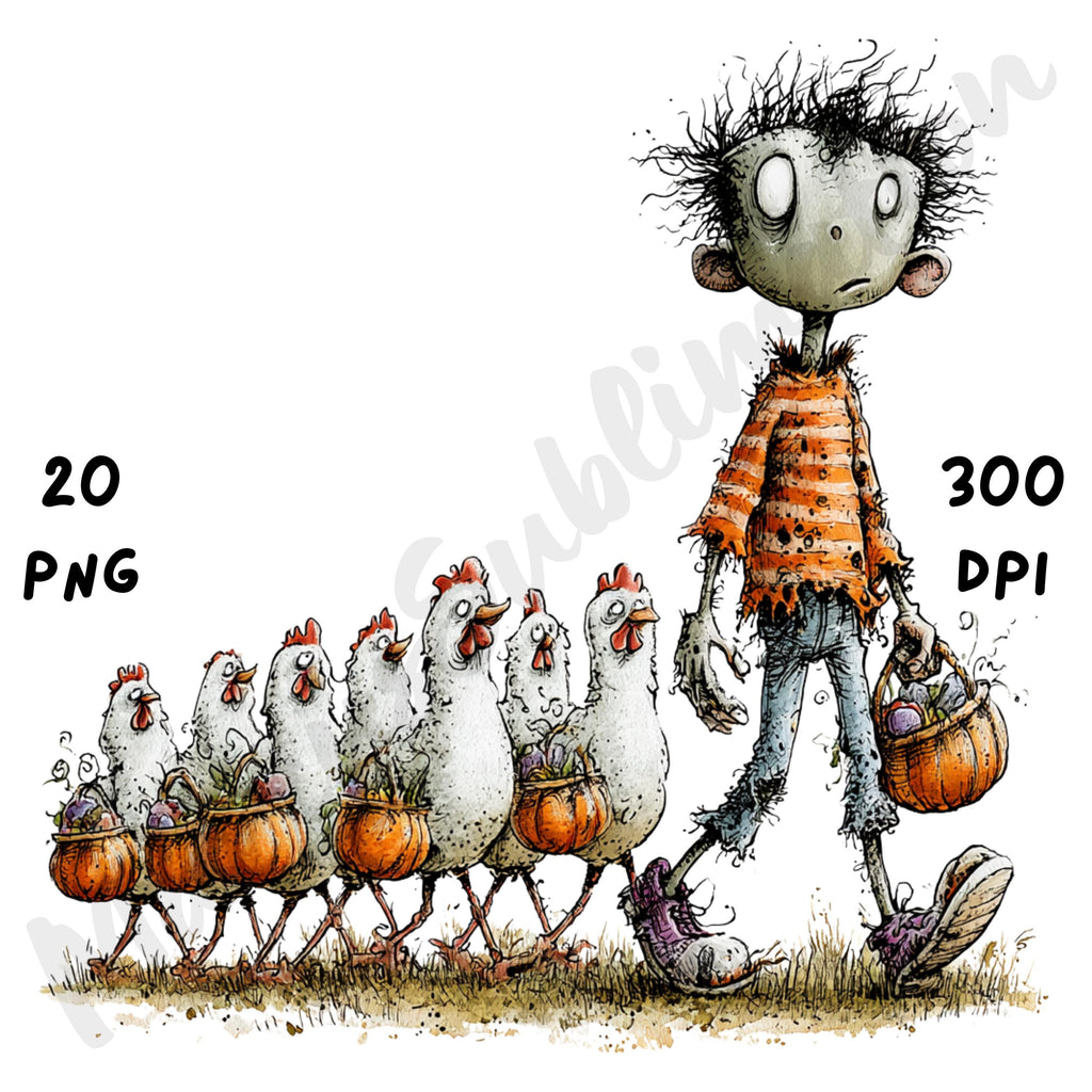 Halloween Zombie Quirky Clipart