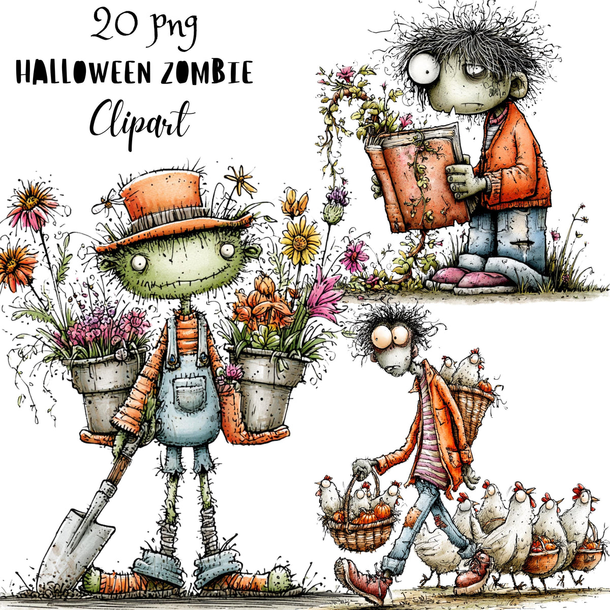 Halloween Zombie Quirky Clipart