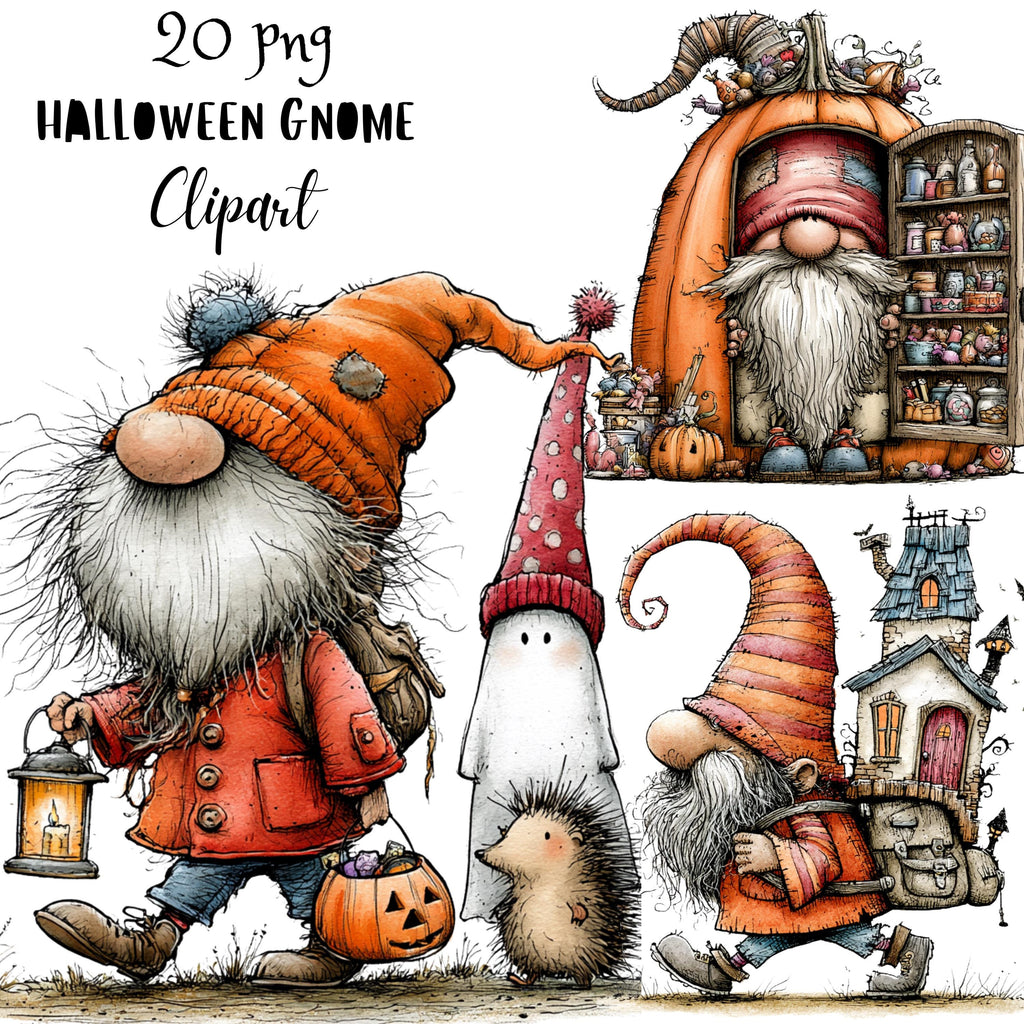 Halloween Gnome Quirky Clipart