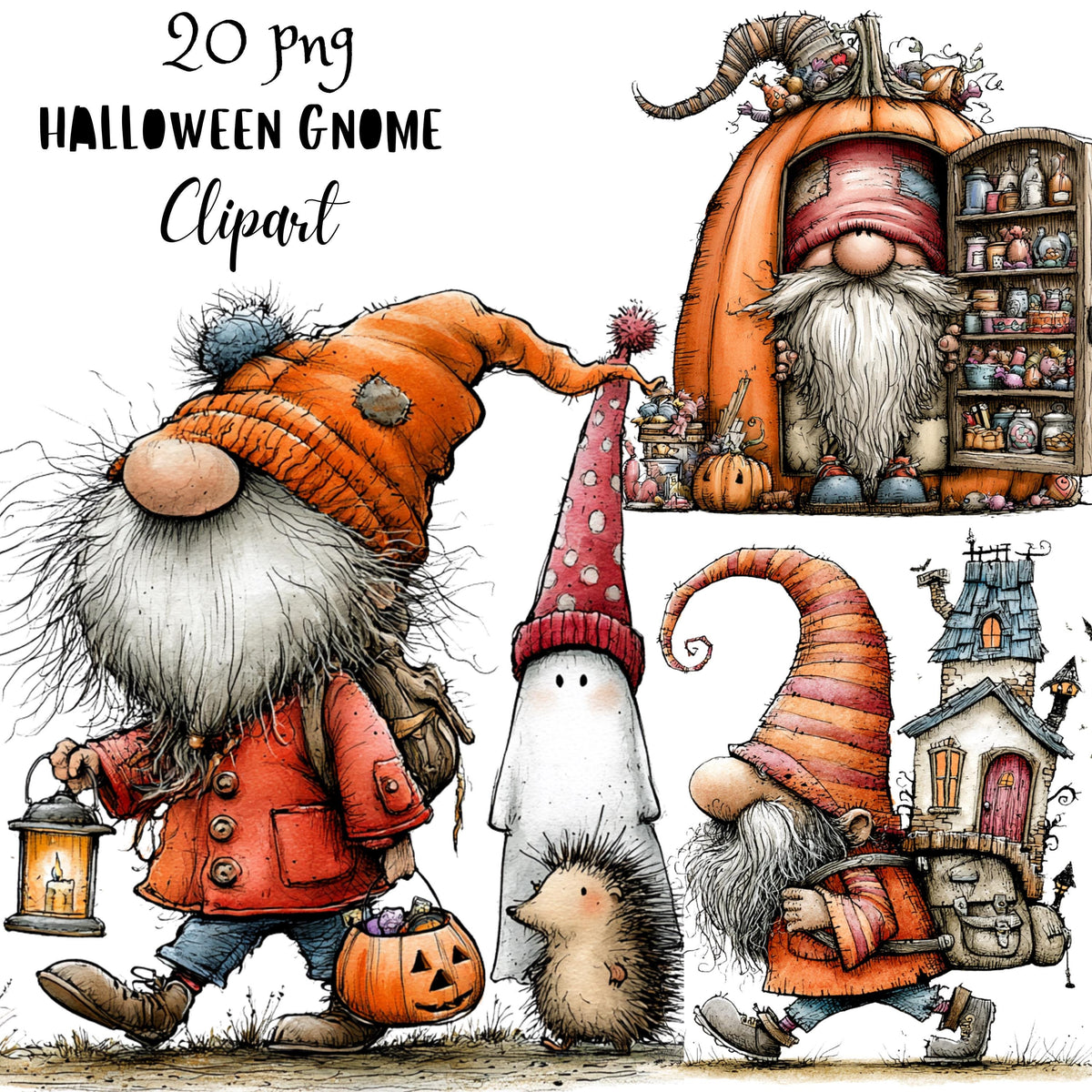 Halloween Gnome Quirky Clipart